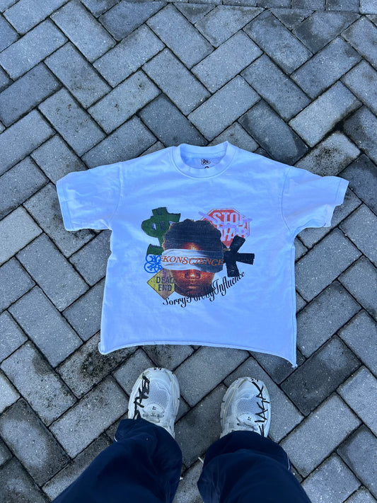 Yummy Sandifer Heavyweight_Cropped_Fit_Graphic Tee Thick Collar Organic Cotton High Quality Streetwear Tee 
